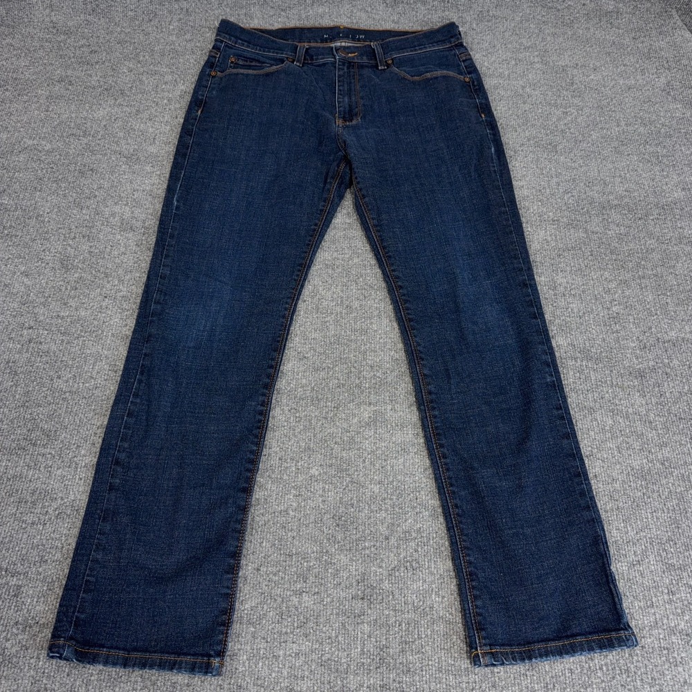 Mott & Bow Crosby Jeans Mens 33x30 Dark Wash Stretch Denim Slim Fit Straight Leg